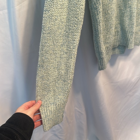 TIME AND TRU V NECK LIGHTWEIGHT GREEN SWEATER WITH COLLAR RIBBED KNIT LOOK XS - Picture 4 of 13